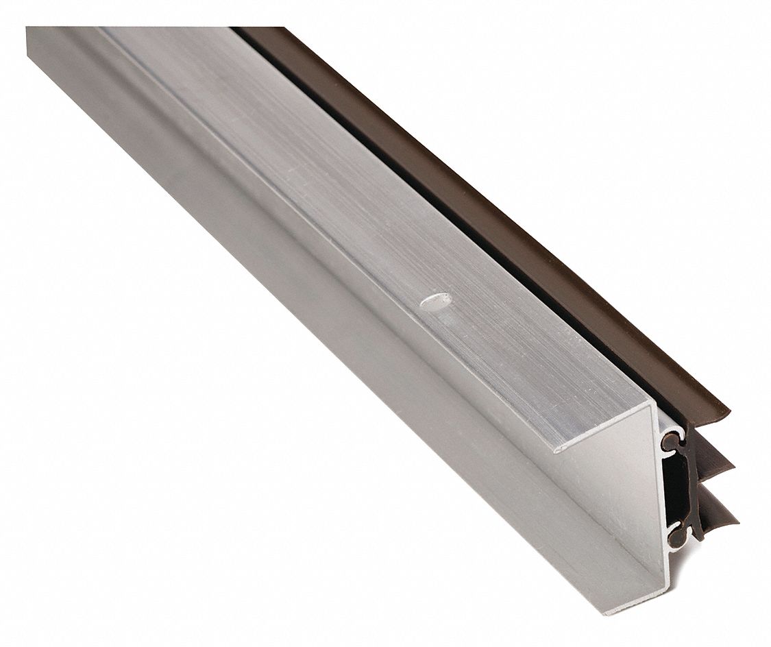 Door Shoe: Triple Fin Insert, Aluminum, 48 in Lg, 1 7/8 in Wd, Bronze