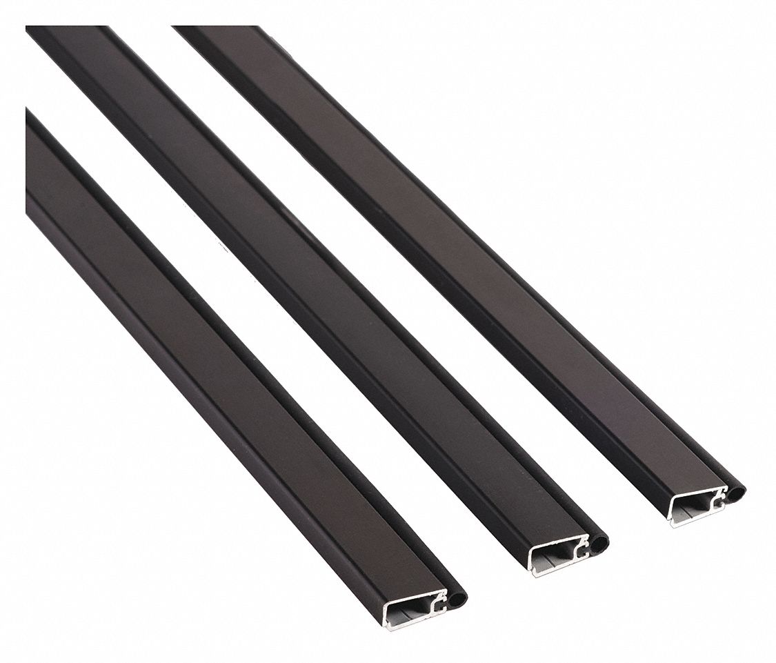 Door Weatherstripping: Screw-In Mounting, EPDM, 3 ft Overall Lg, 1 in Overall Wd