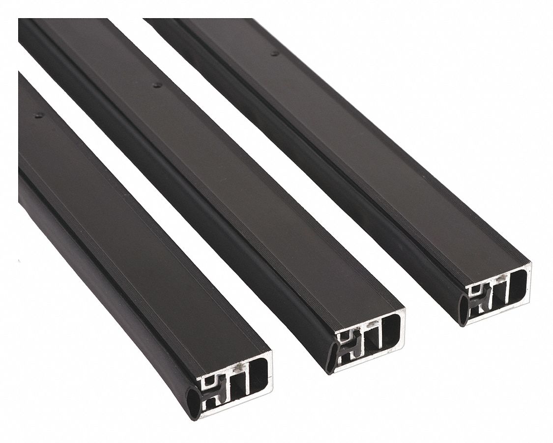 Door Weatherstripping: Screw-In Mounting, EPDM, 3 ft Overall Lg, 1 1/2 in Overall Wd