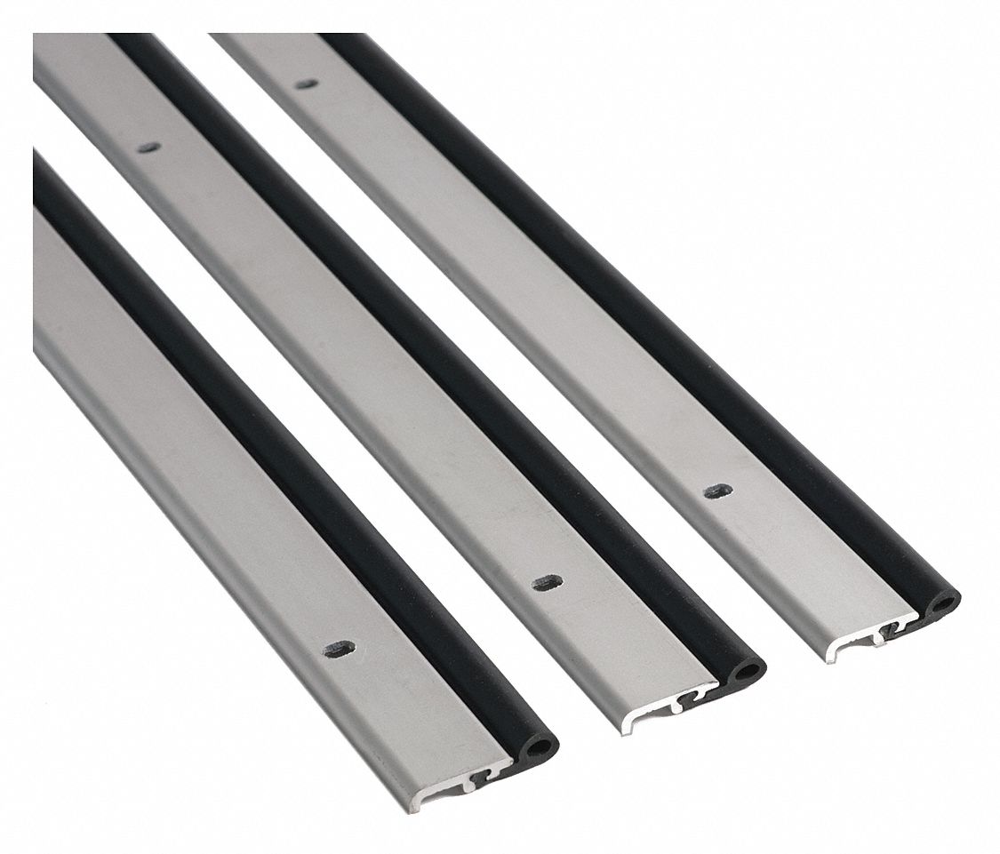 Door Weatherstripping: Bulb, Screw-In Mounting, EPDM, 3 ft Overall Lg, Black