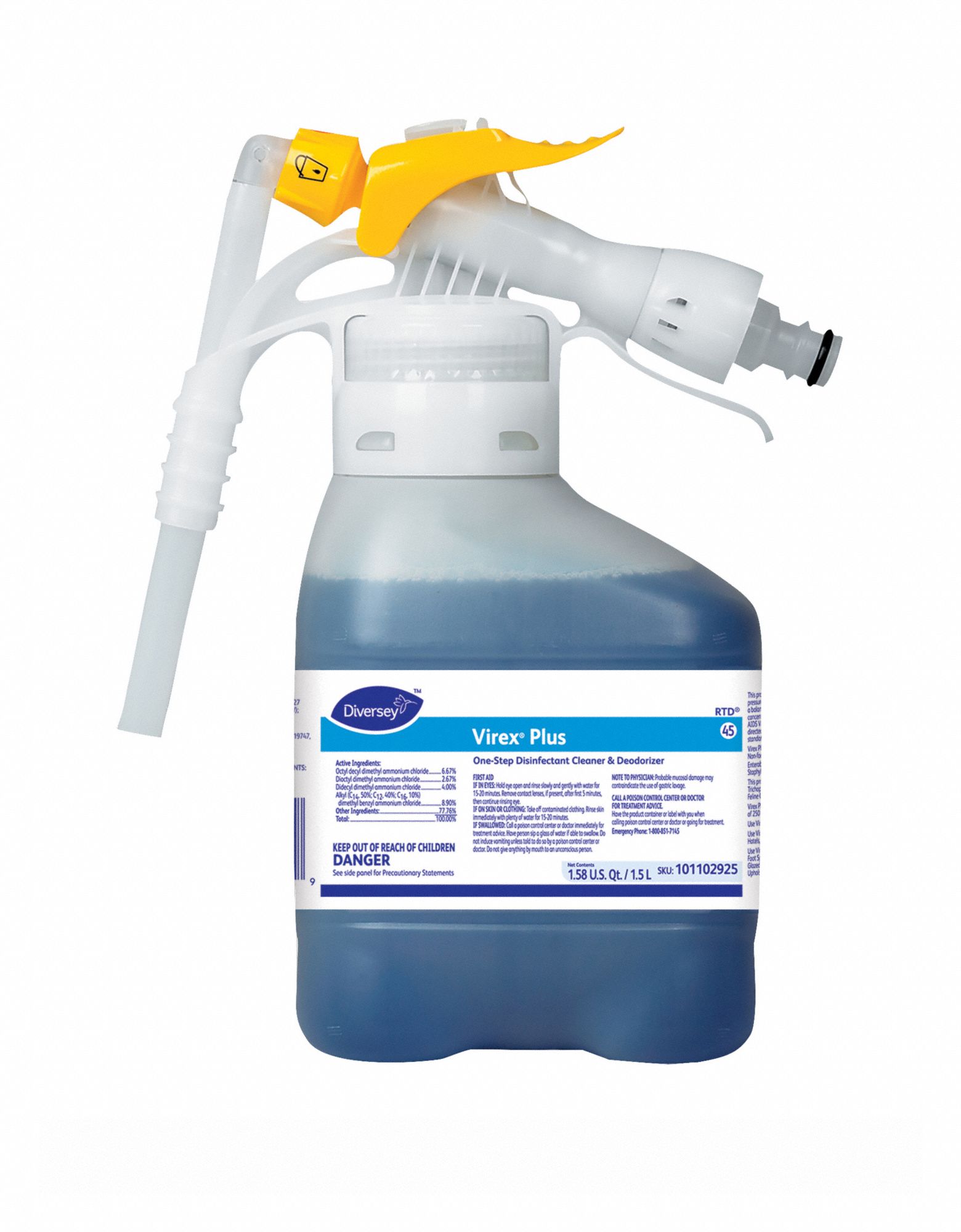 DIVERSEY, Virex, 45, One Step Disinfectant Deodorizing Cleaner