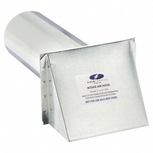 Smooth Rain Cap, Round, Intake Vent Cap 45DX45IAH4 Grainger