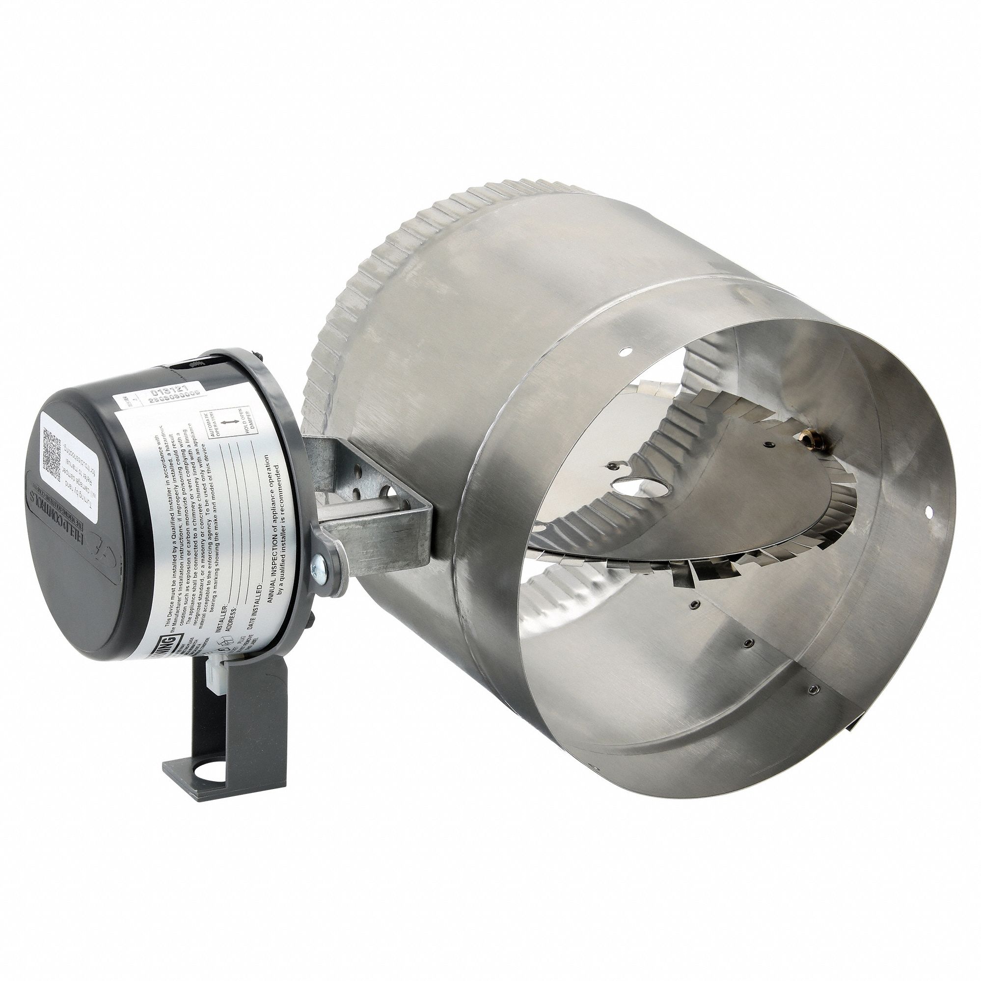 SS MOTORIZED VENT DAMPER,7.1X11.9X7.1 IN, FOR 7 IN DIA, 7⅛ IN L, 11⅞ IN H, 7⅛ IN W, 24 V AC