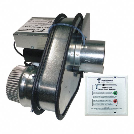TJERNLUND Dryer Booster Duct Fan, 50 W Watts, 160 cfm CFM 0.000In