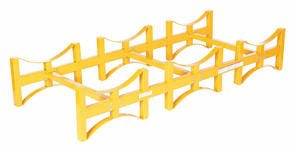 Drum Rack: 72 in x 30 in x 13 in, For 3 Drums, 1 Levels, 2, 400 lb Wt Capacity, 2, 400 lb