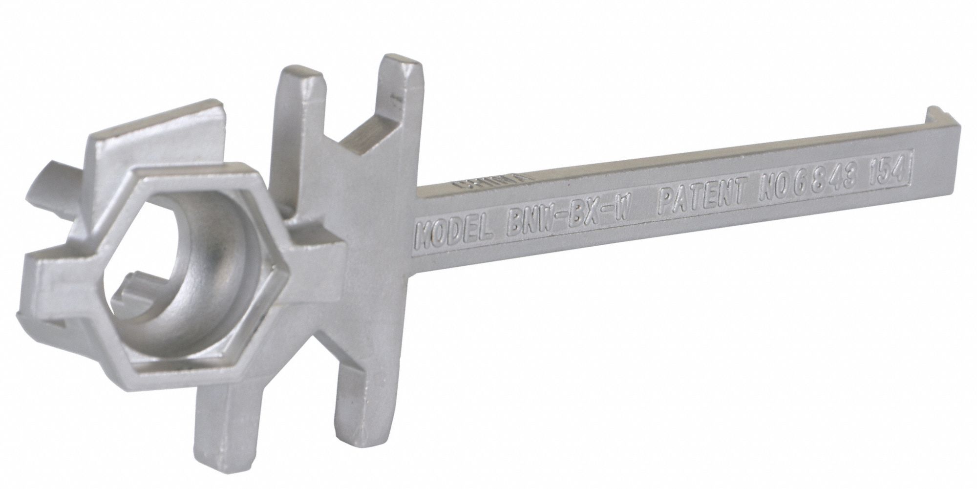 GRAINGER APPROVED Drum Bung Wrench, Stainless Steel, Polished Zinc