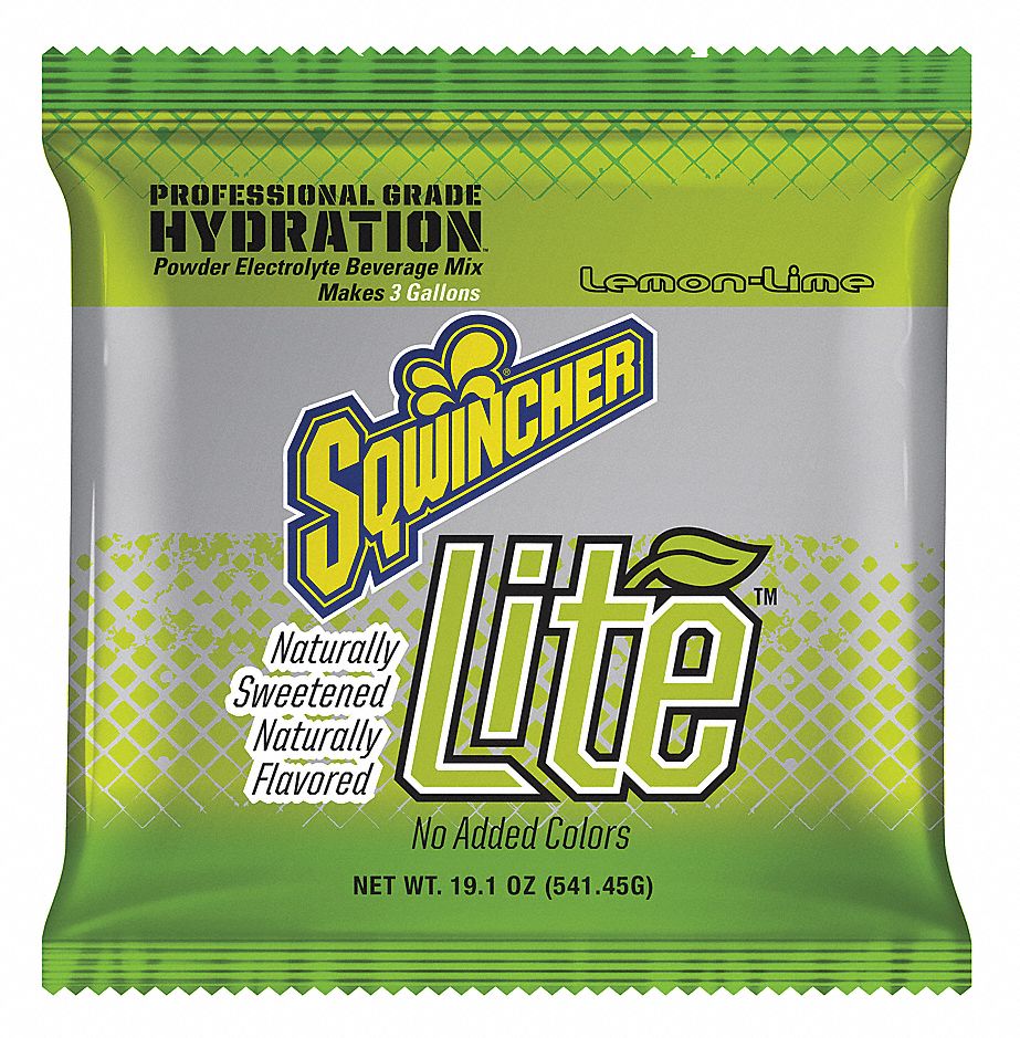 SQWINCHER, Low Calorie, 3 gal Yield per Unit, Sports Drink Mix 45ED80