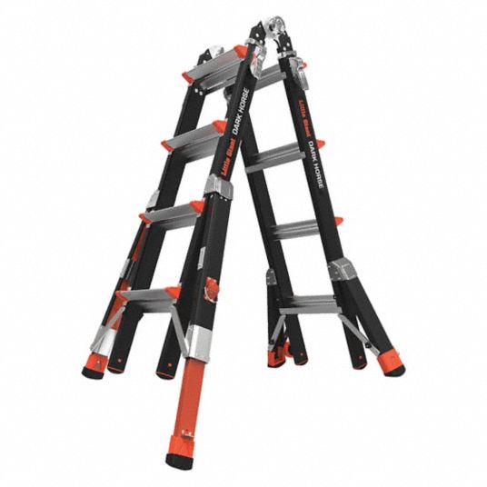 LITTLE GIANT, Fiberglass, 300 lb Load Capacity, Multipurpose Ladder ...