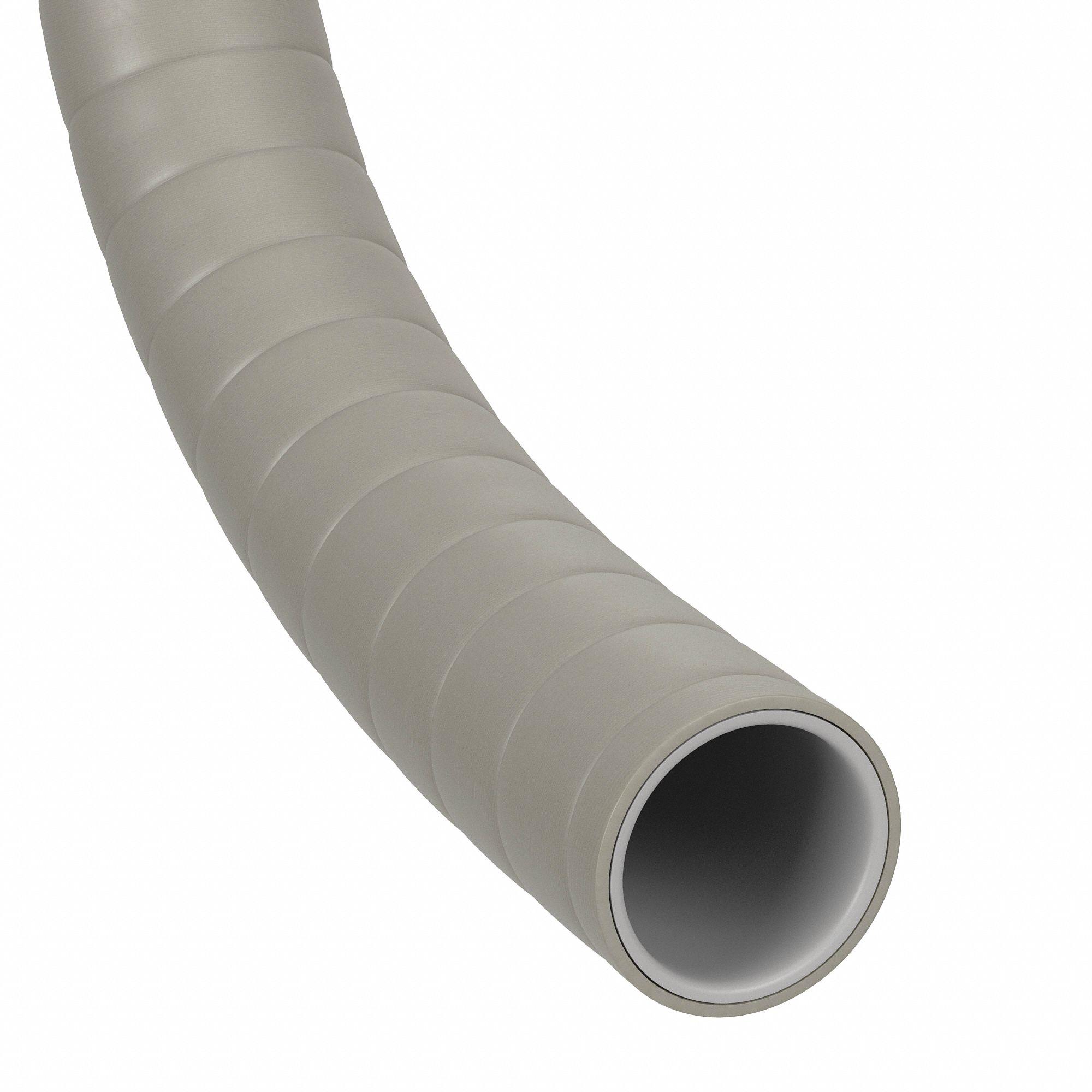 Food Hose: 2 in Hose Inside Dia., 100 psi, Gray, 20 ft Hose Lg