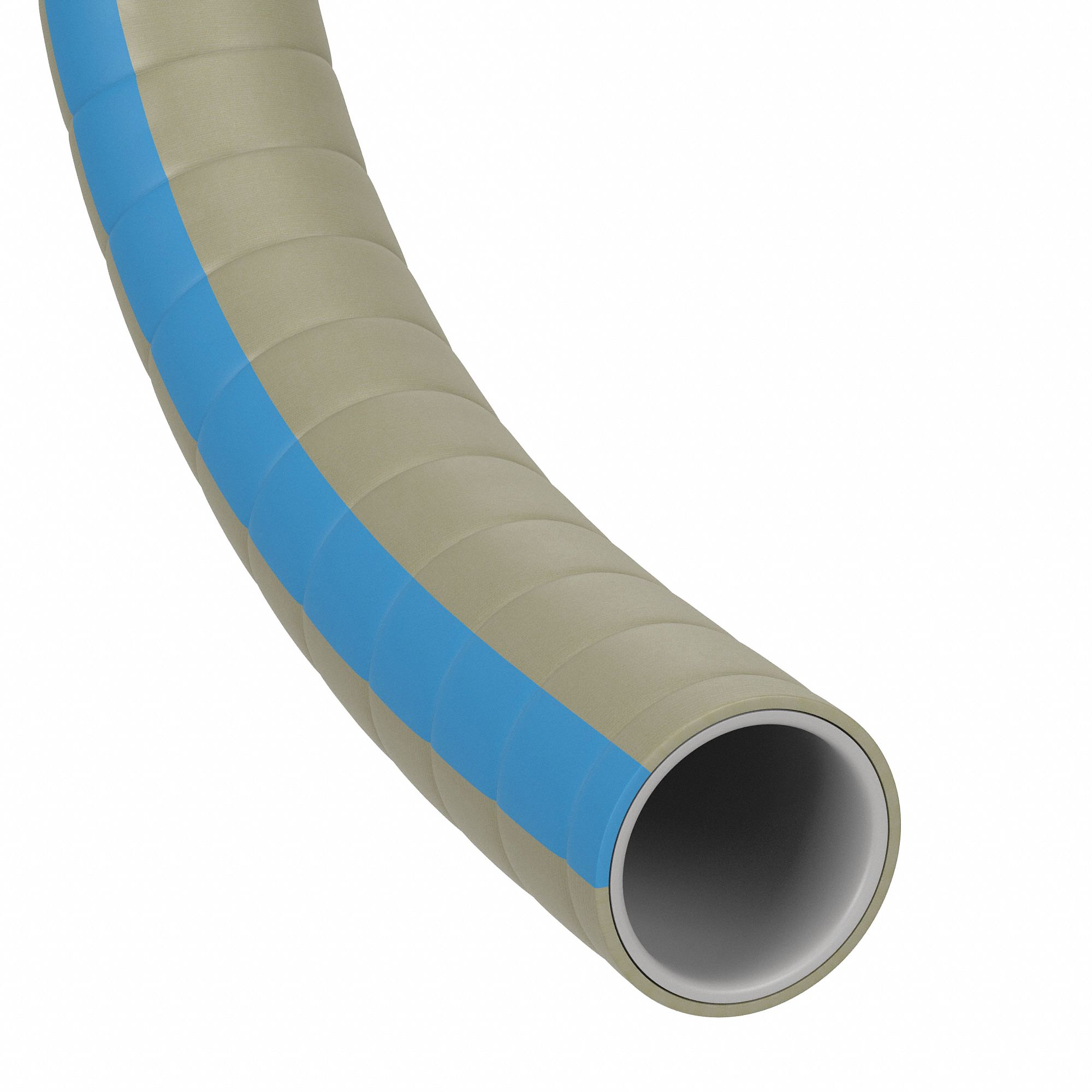 Food Hose: 2 in Hose Inside Dia., 150 psi, Gray, 20 ft Hose Lg