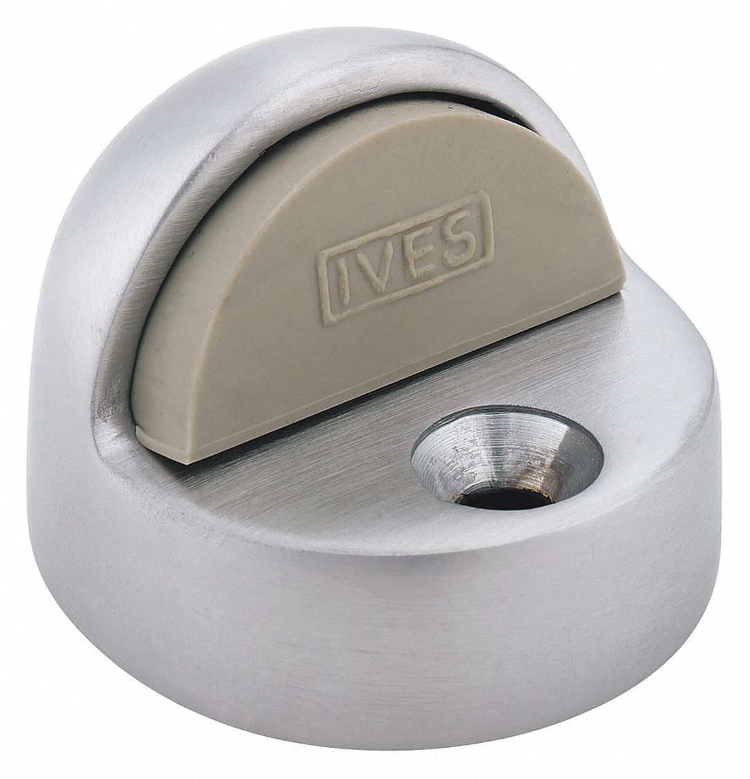 Dome Door Stop Chrome, Satin Chromium-Plated