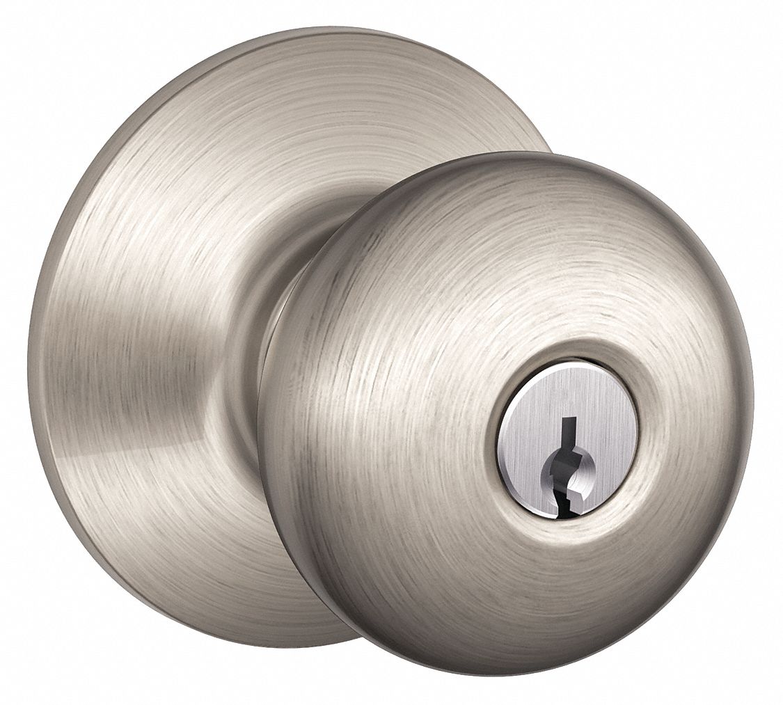 Door Lockset: Office Knob Locksets, Nickel