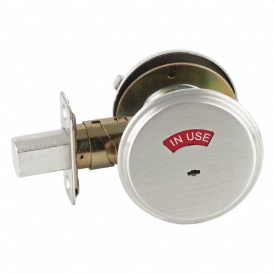 Privacy Lock with Occupancy Indicator in Satin Chrome