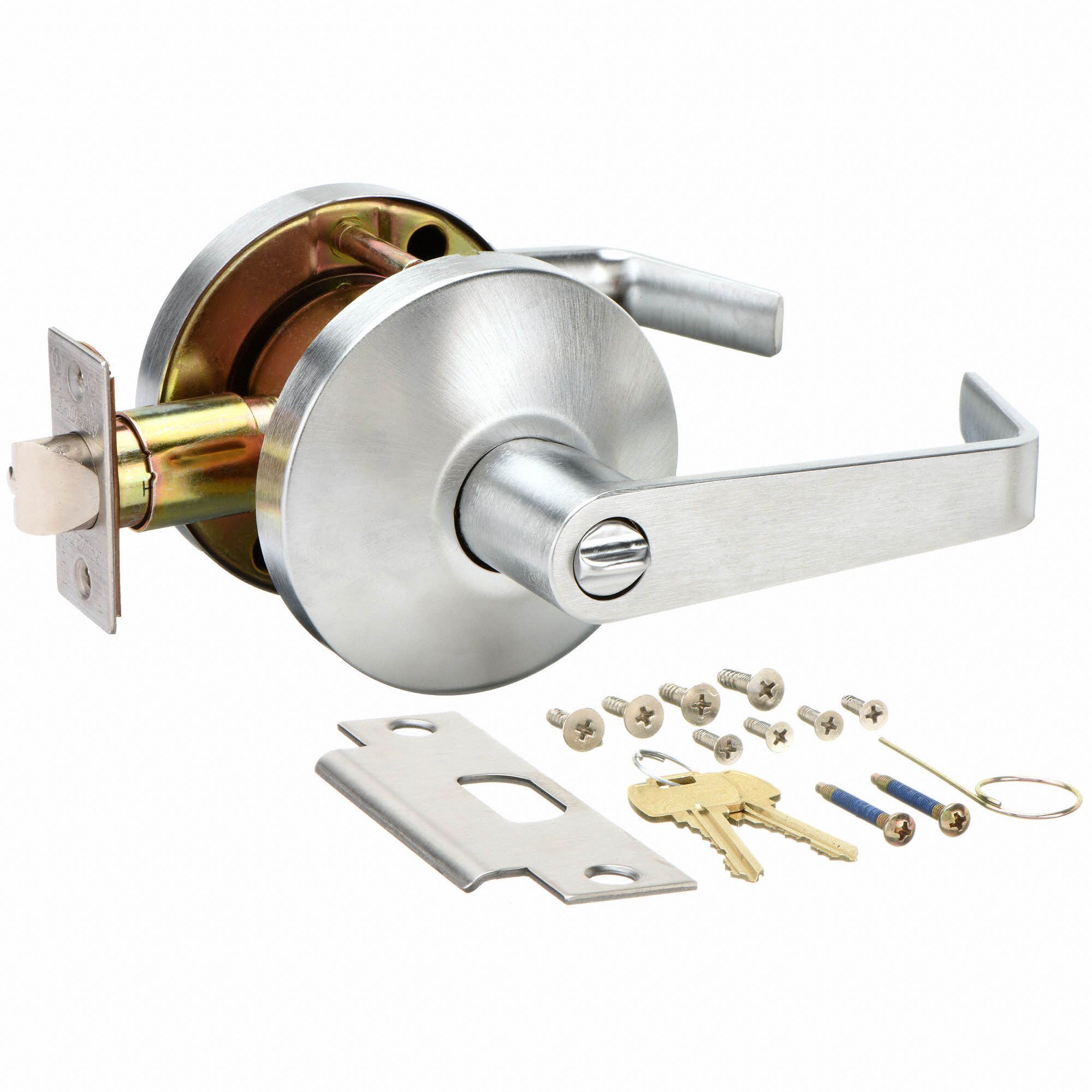 FALCON Door Lever Lockset, Mechanical, Light Duty, Satin Chrome