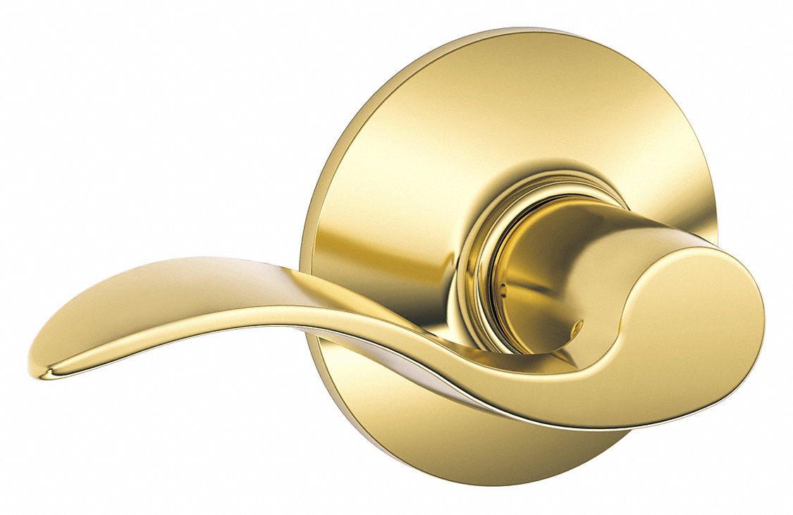 Door Lockset: Passage Lever Locksets, Brass, ADA Compliant