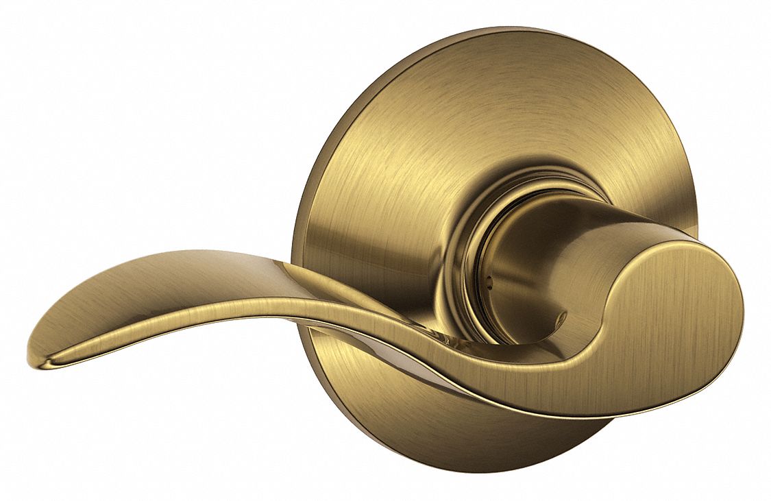 Door Lockset: Passage Lever Locksets, Brass, ADA Compliant