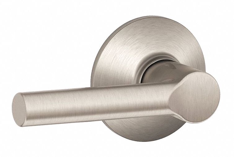 Door Lockset: Passage Lever Locksets, Nickel, ADA Compliant
