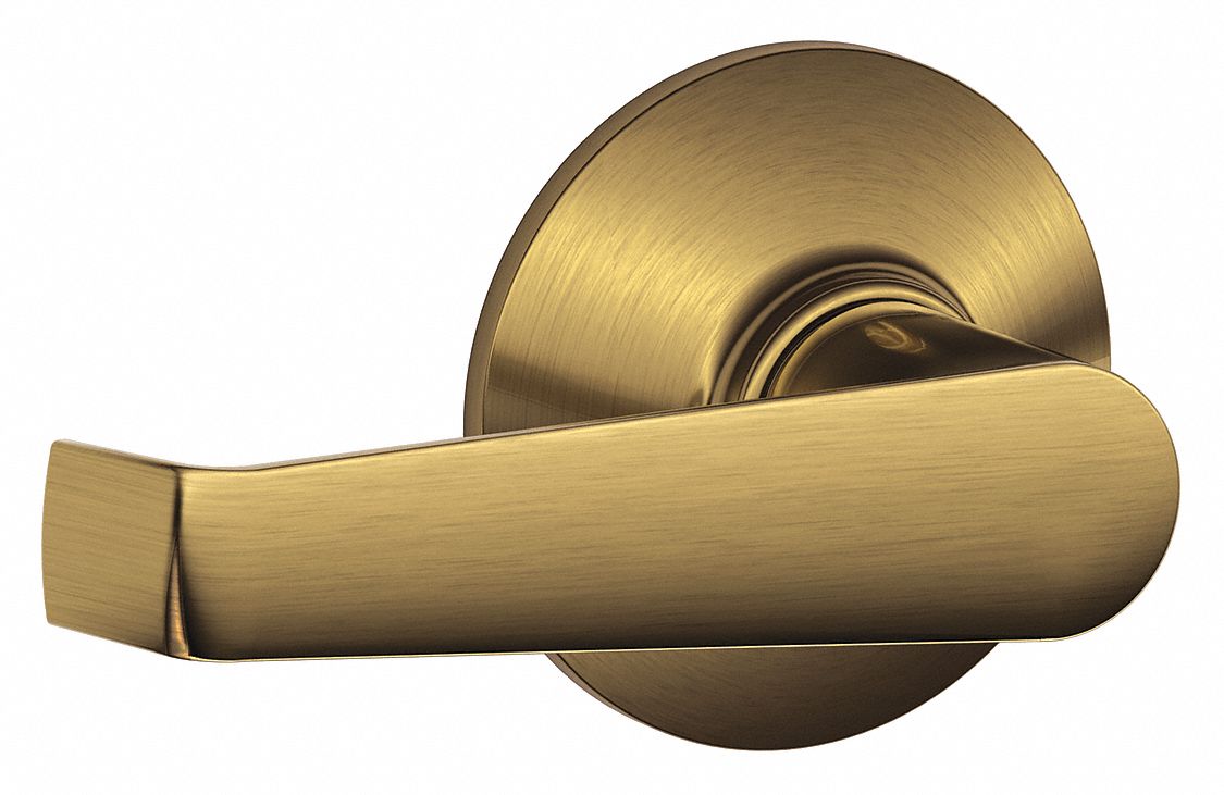 Door Lockset: Passage Lever Locksets, Brass, ADA Compliant