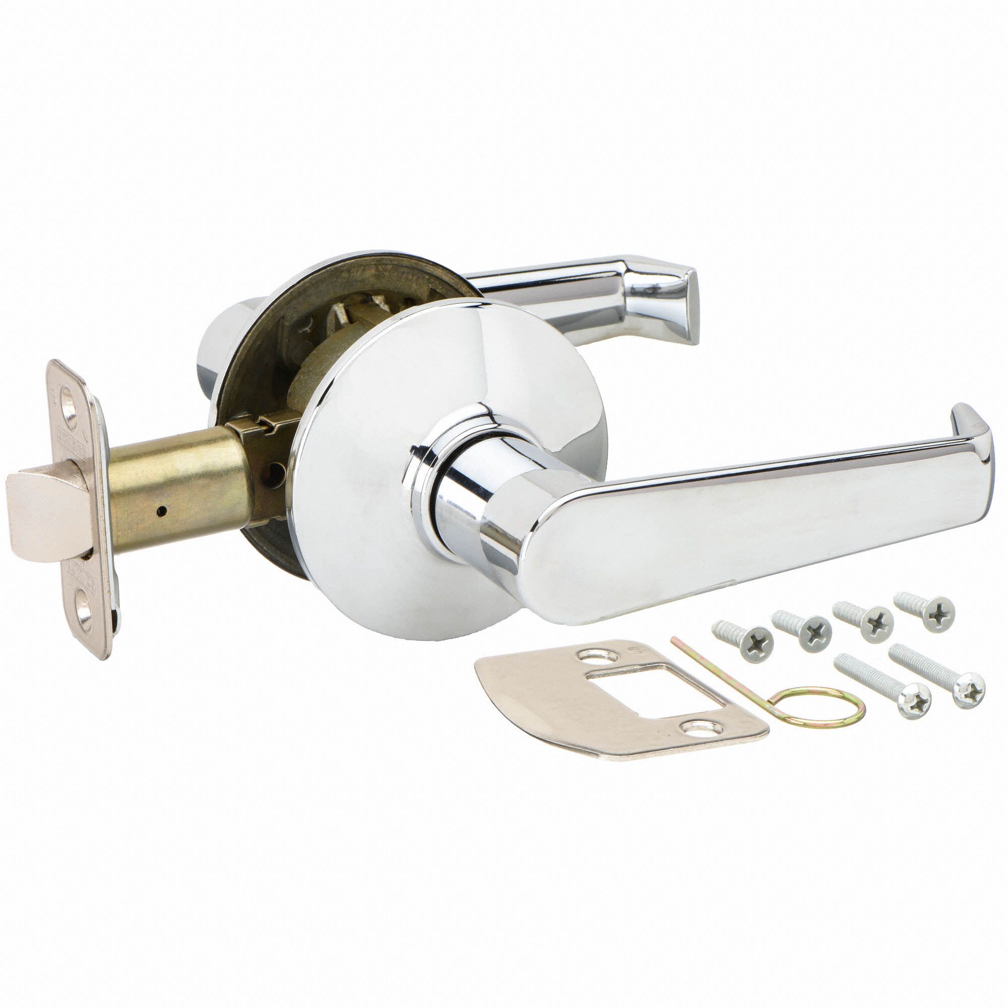 SCHLAGE Door Lever Lockset, Mechanical, Light Duty, Bright Chrome, 23/