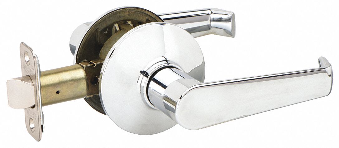 Door Lockset: Passage Lever Locksets, Chrome, ADA Compliant