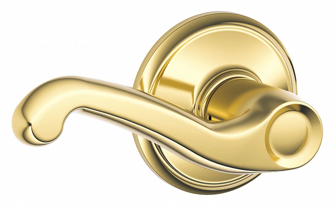 Door Lockset: Passage Lever Locksets, Brass, ADA Compliant