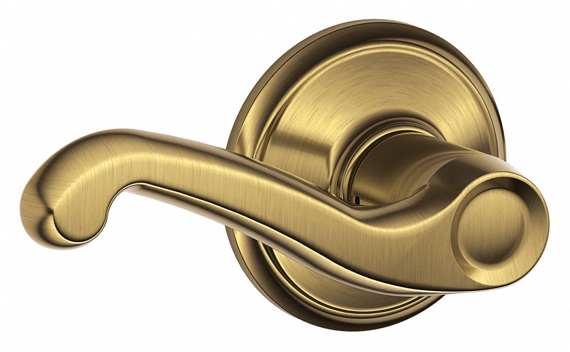 Door Lockset: Passage Lever Locksets, Brass, ADA Compliant