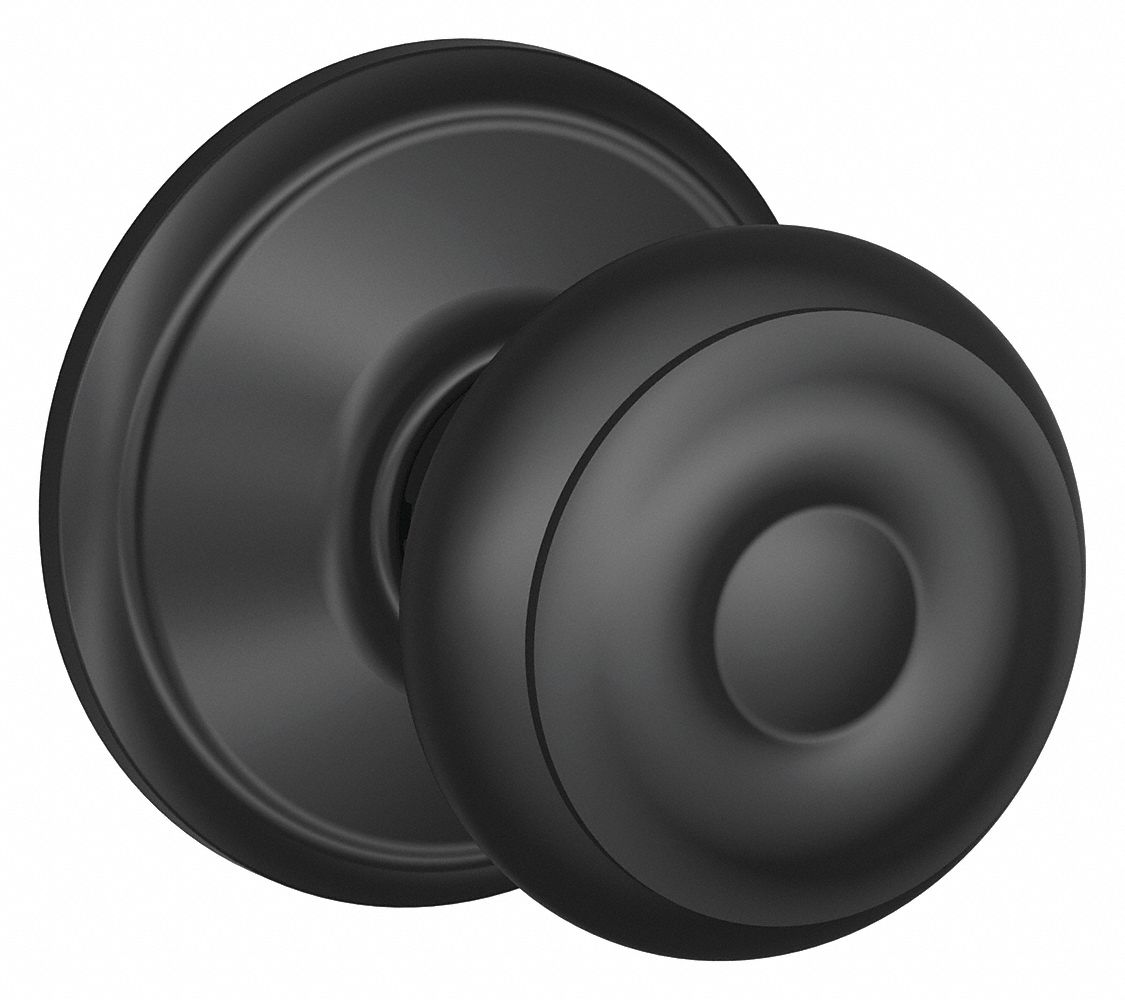 Door Lockset: Passage Knob Locksets, Black