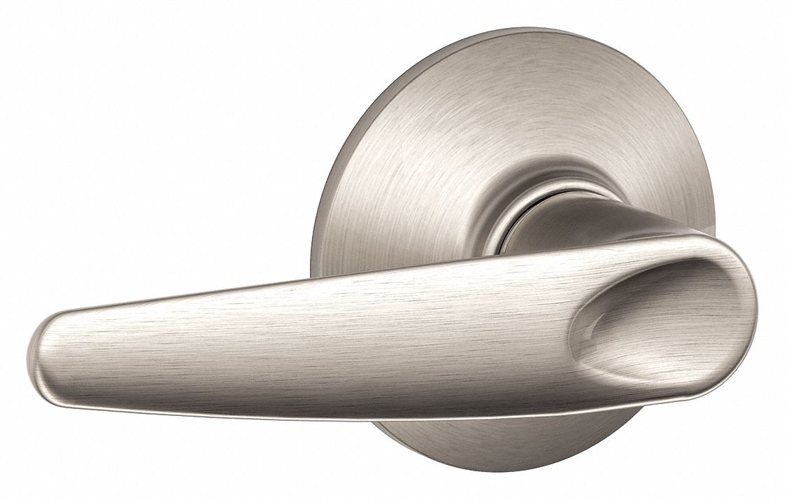 Door Lockset: Passage Lever Locksets, Nickel, ADA Compliant