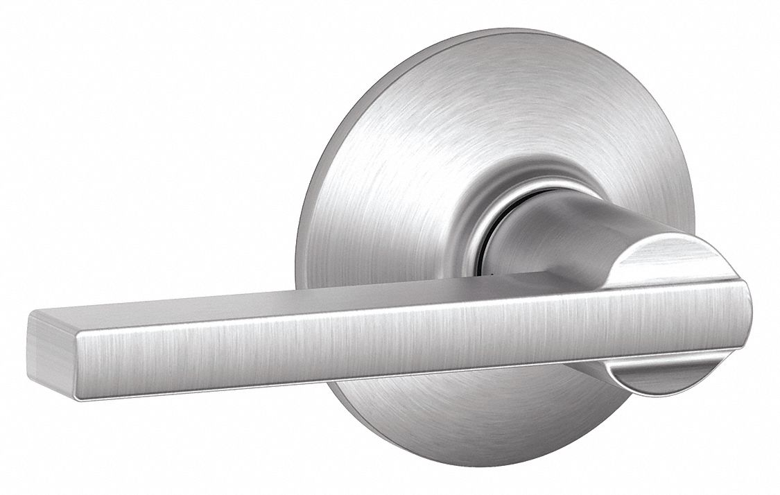 Door Lockset: Passage Lever Locksets, Chrome, ADA Compliant