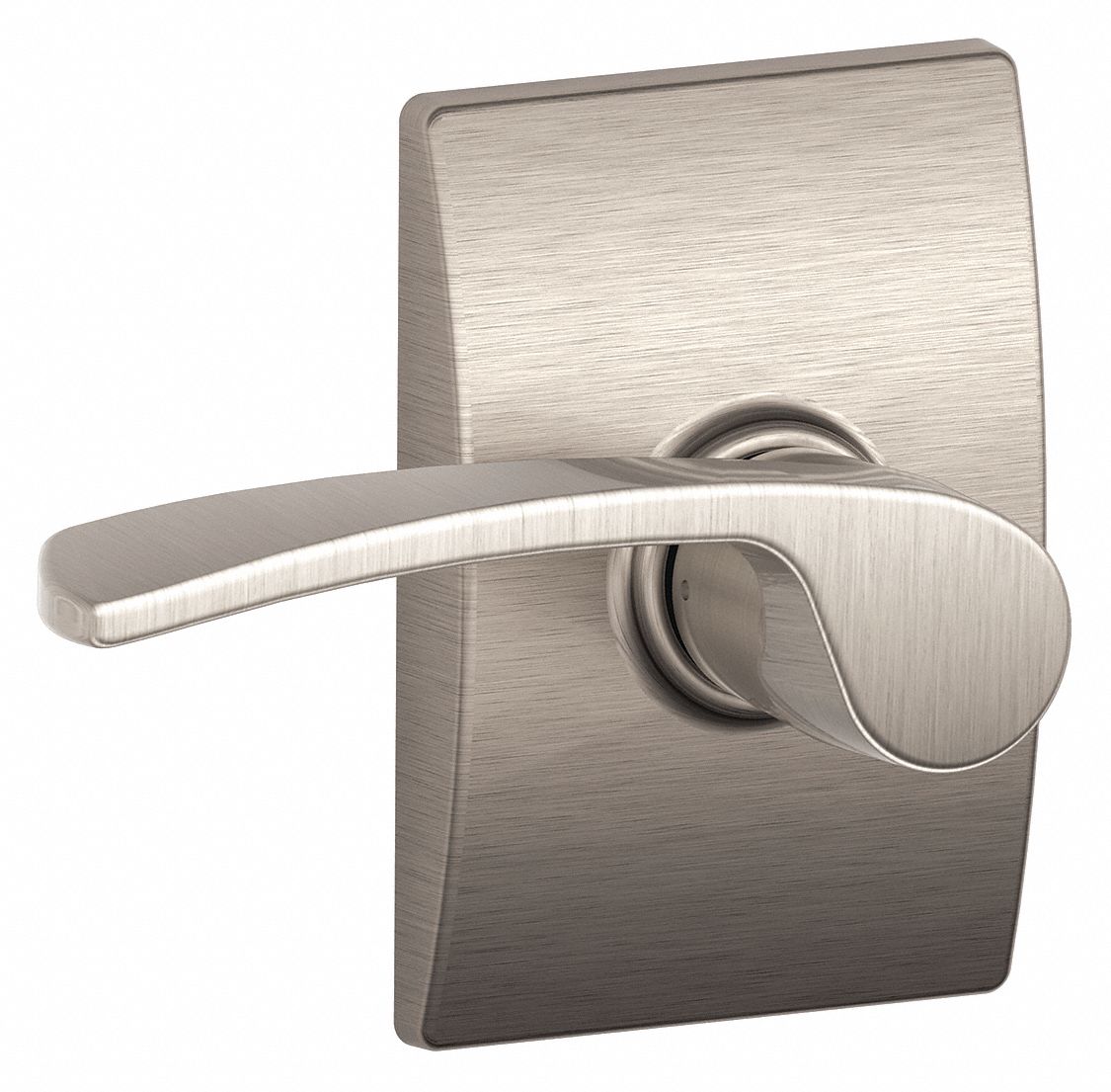 Door Lockset: Passage Lever Locksets, Nickel, ADA Compliant