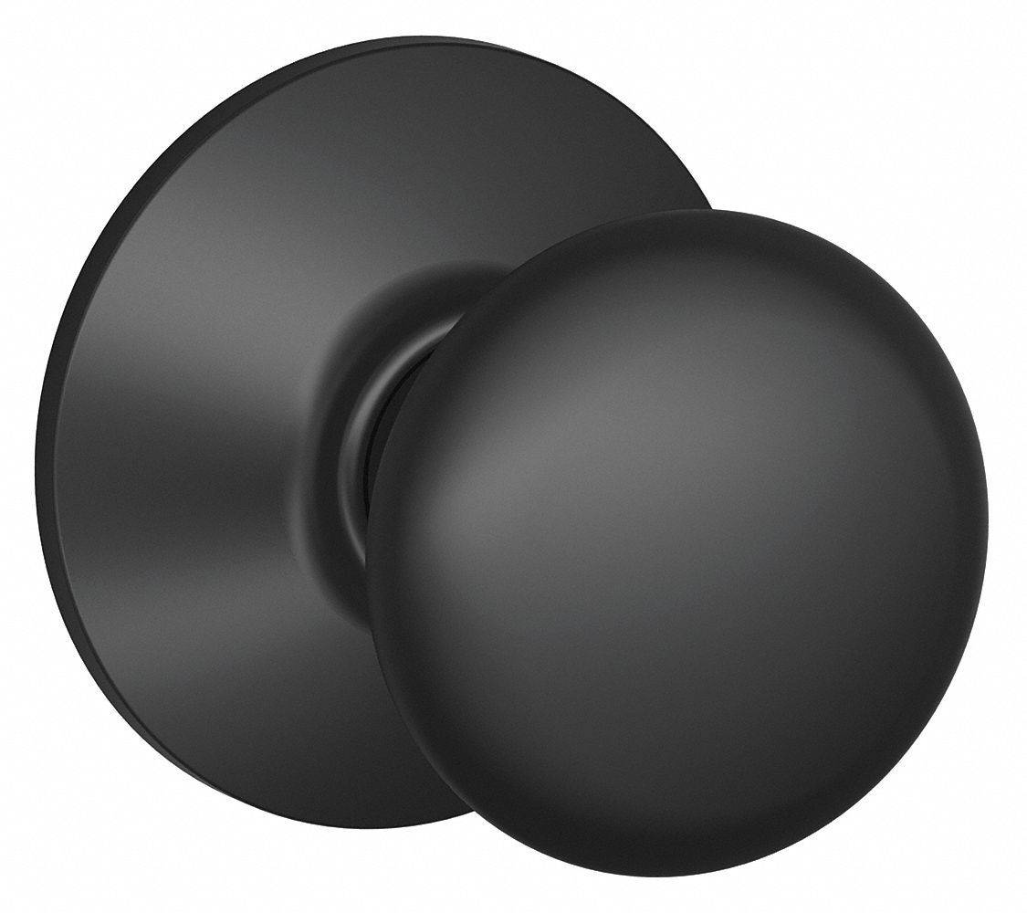 Door Lockset: Passage Knob Locksets, Black