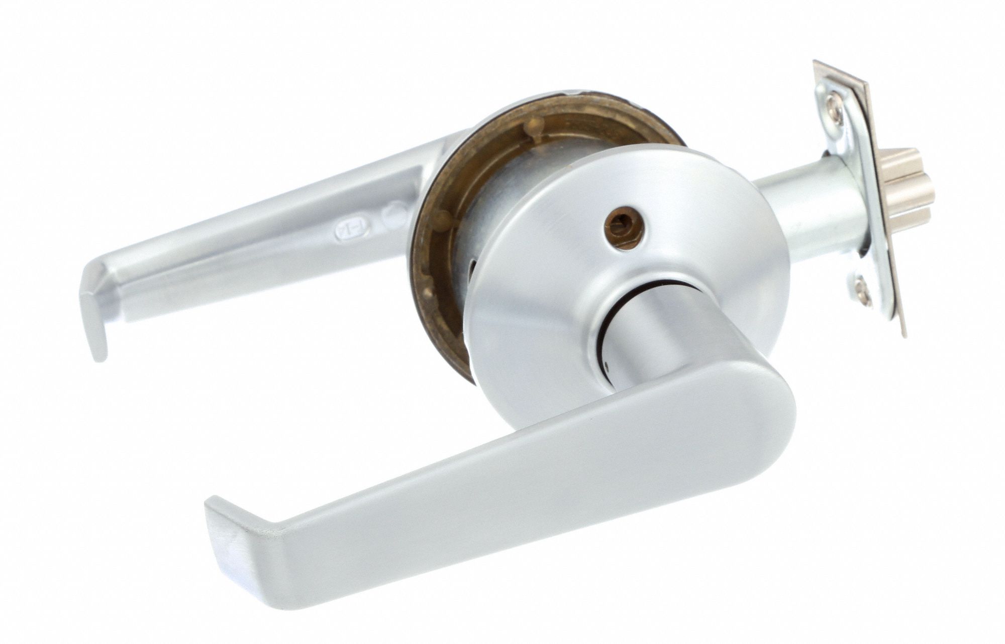 SCHLAGE Door Lever Lockset, Mechanical, Light Duty, Satin Chrome, 23/8