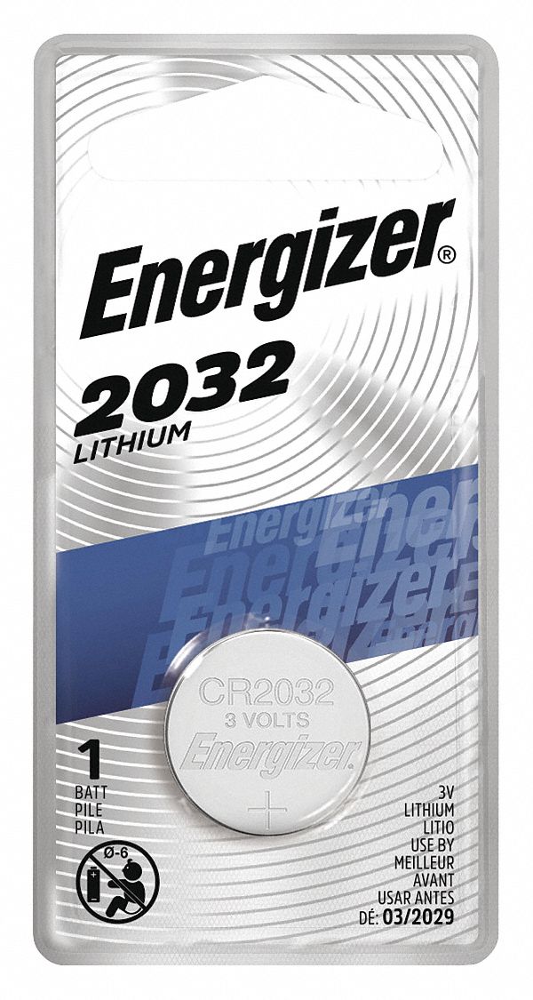 ENERGIZER, 2032 Battery Size, Lithium / Manganese Dioxide, Coin Cell