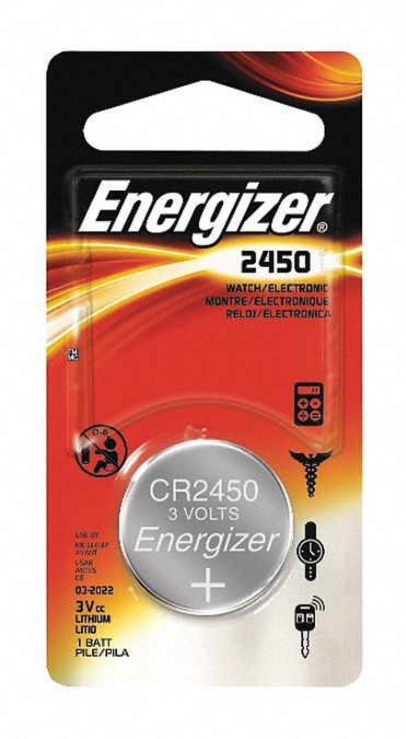 ENERGIZER Coin Cell Coin Cell, Voltage 3, Battery Size 2450, 1 EA ...