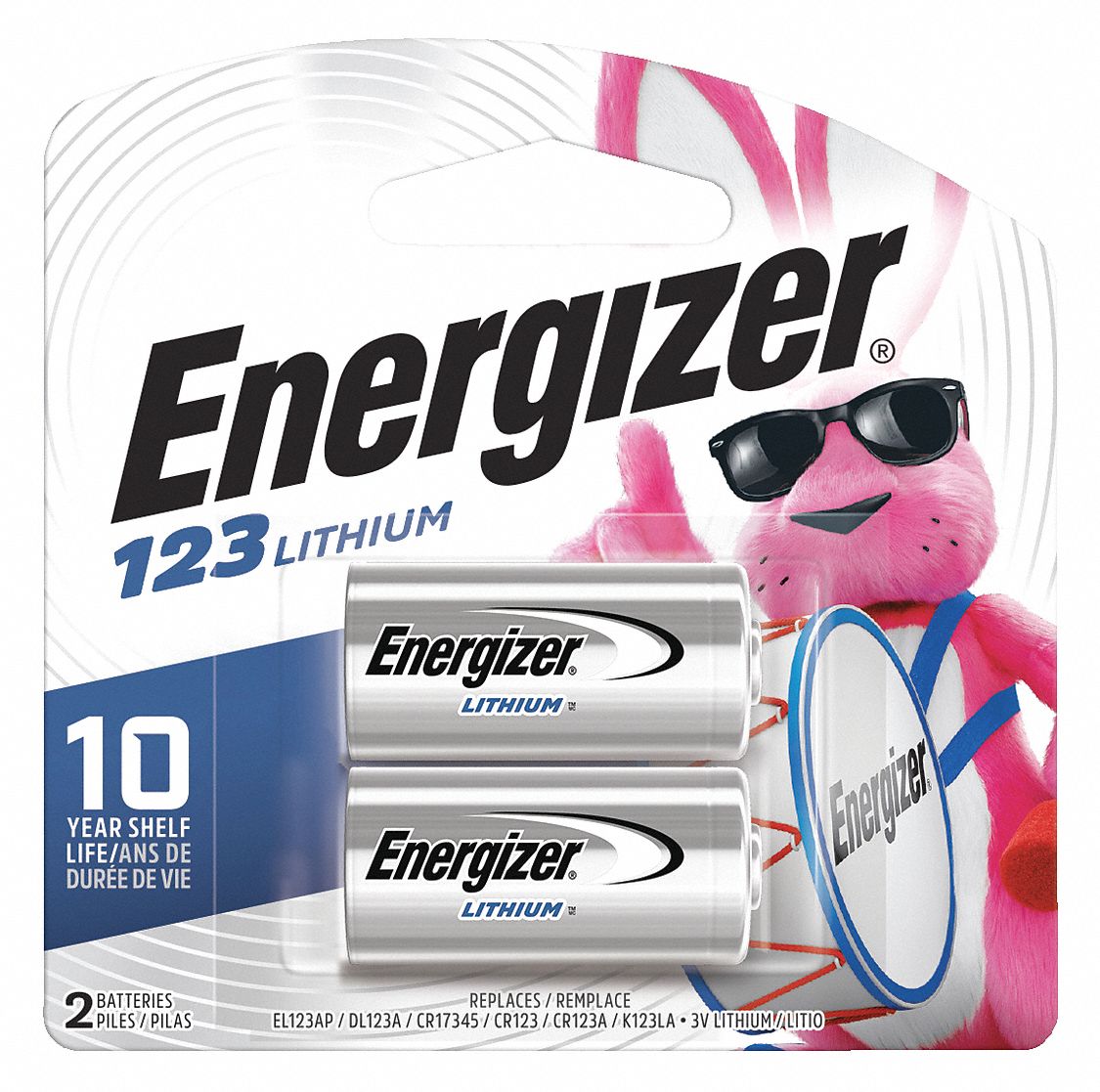 Energizer 123 Battery 3v Dc Lithium Button 1 500 Mah Pk 2 45ek18 El123abp2 Grainger