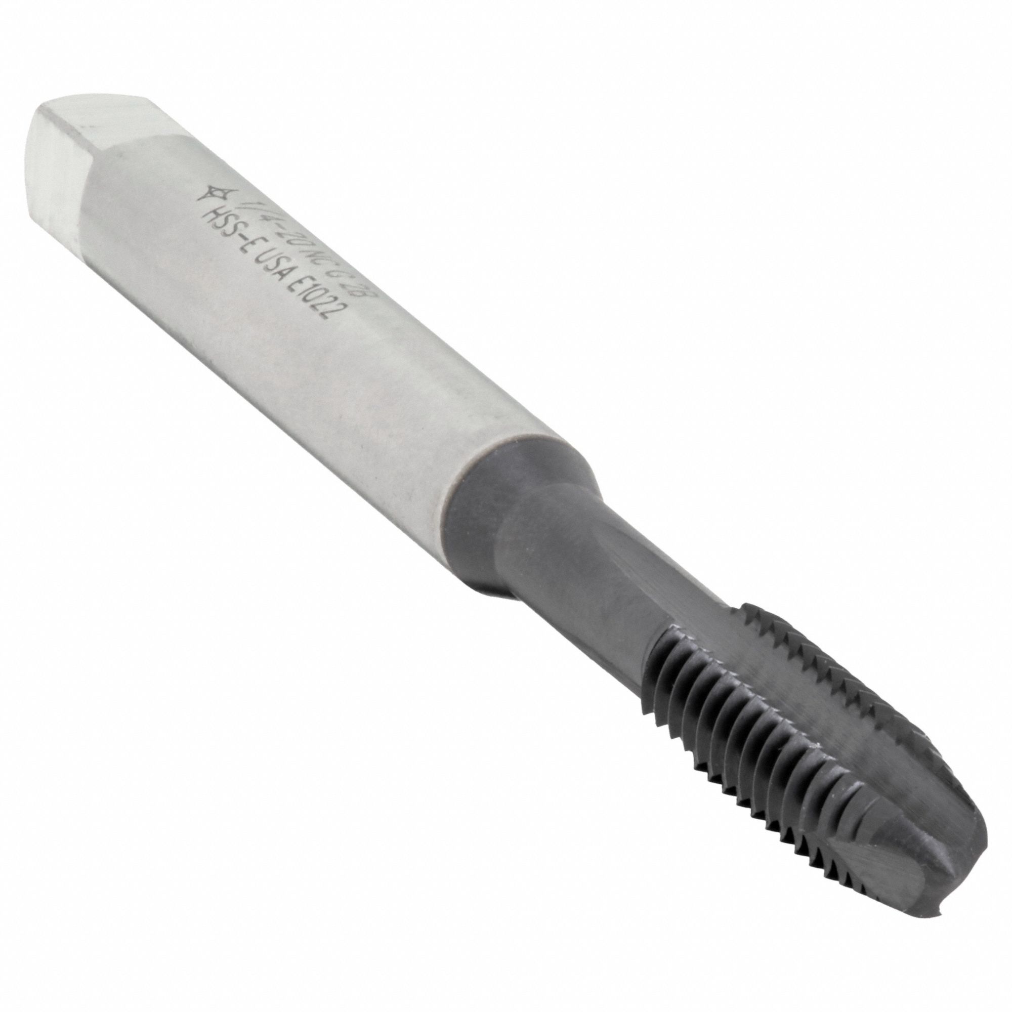 Spiral Point Tap: 1/4"-20 Thread Size, 1 1/4 in Thread Lg, 3 1/8 in Overall Lg, Plug, 2B