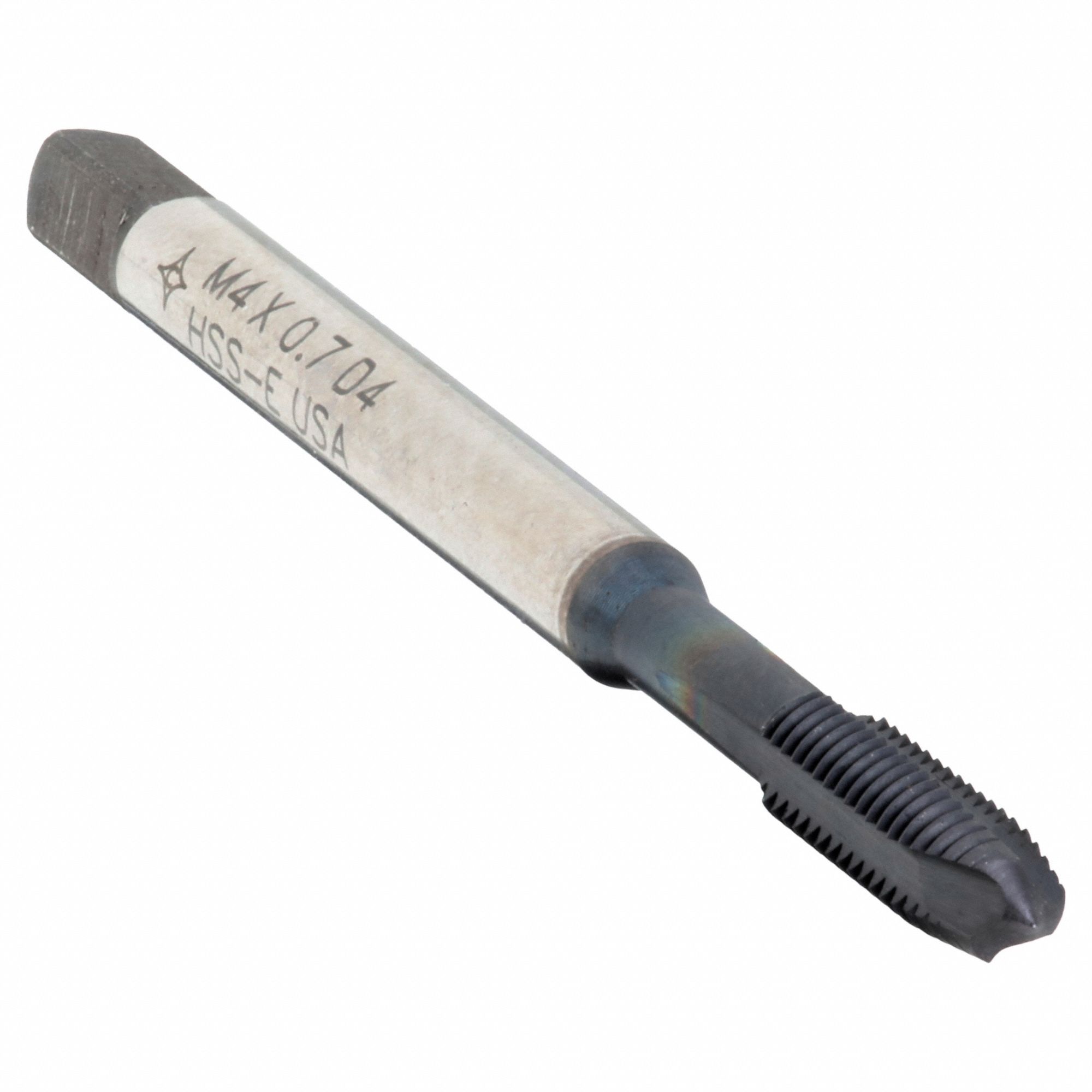 Spiral Point Tap: M4x0.7 Thread Size, 21.01 mm Thread Lg, 63.00 mm Overall Lg, Plug