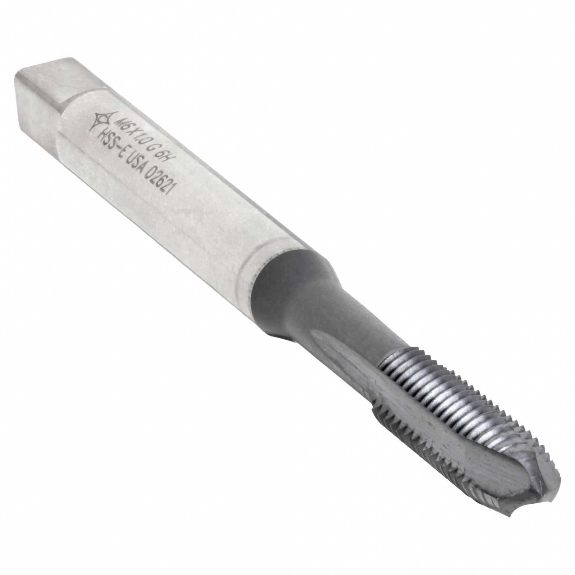 Spiral Point Tap: M6x1 Thread Size, 32.00 mm Thread Lg, 80.00 mm Overall Lg, Plug