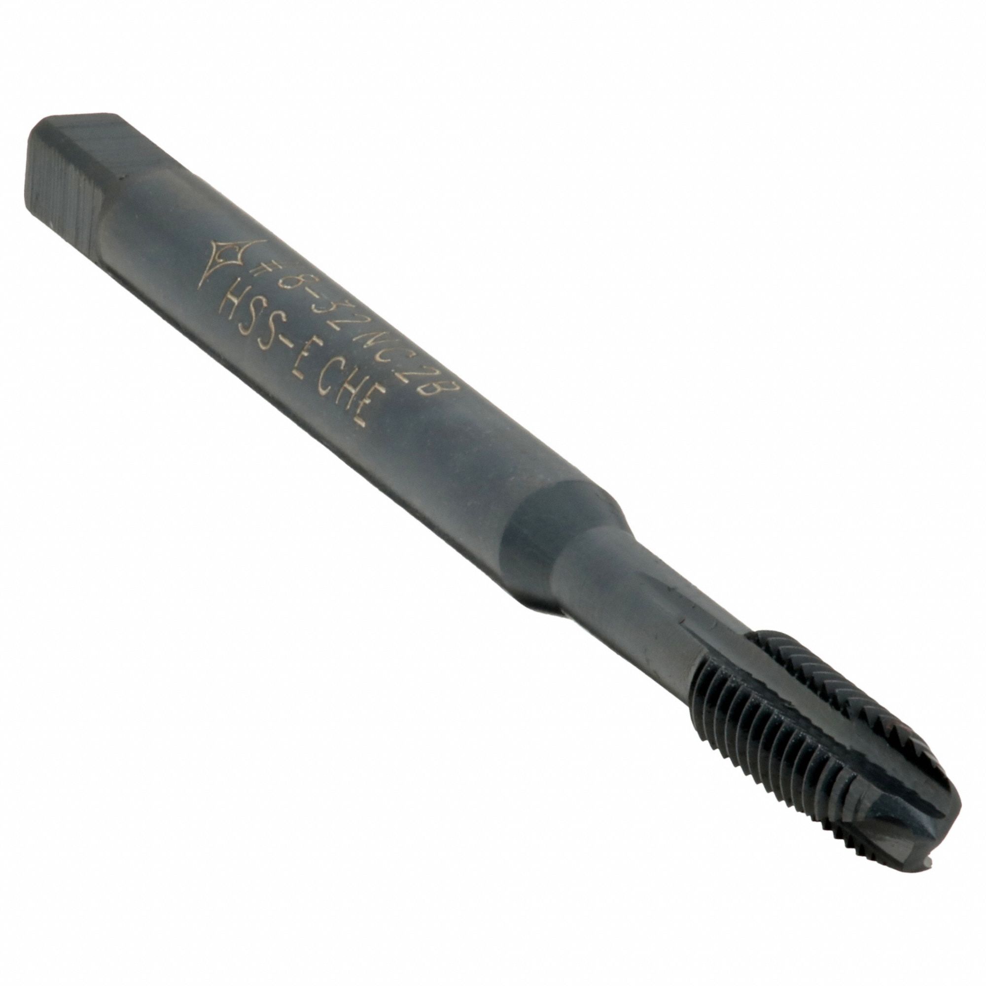 Spiral Point Tap: #8-32 Thread Size, 13/16 in Thread Lg, 2 15/32 in Overall Lg, Plug, 2B