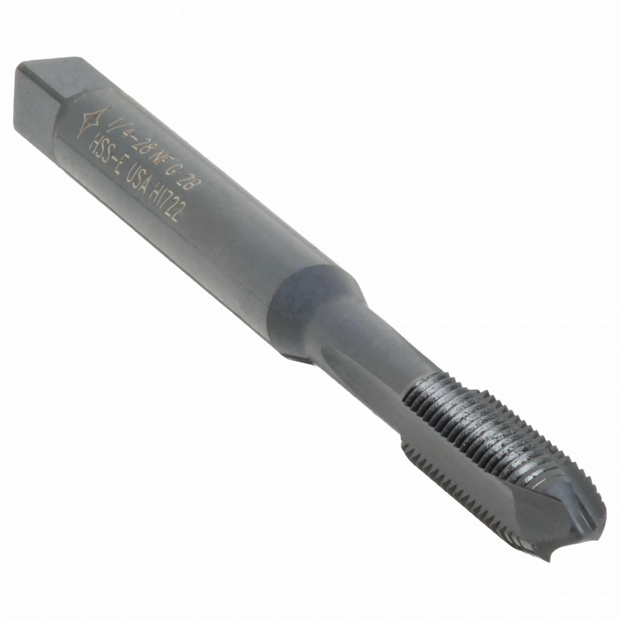 Spiral Point Tap: 1/4"-28 Thread Size, 1 1/4 in Thread Lg, 3 1/8 in Overall Lg, Plug, 2B
