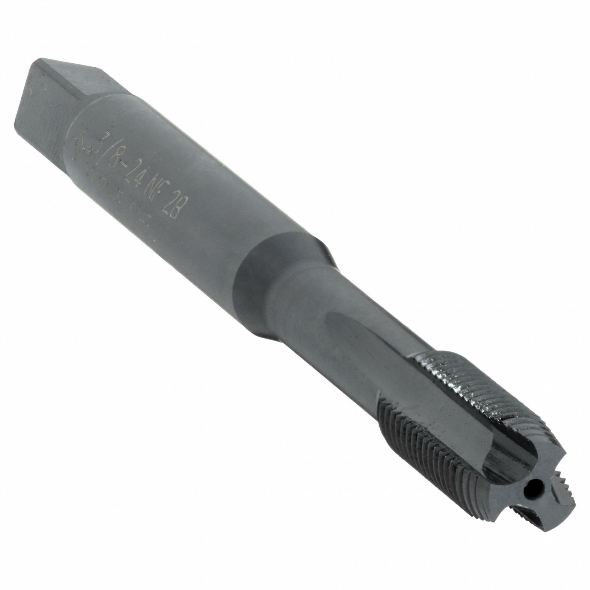 Spiral Point Tap: 3/8"-24 Thread Size, 1 11/16 in Thread Lg, 3 29/32 in Overall Lg, Plug