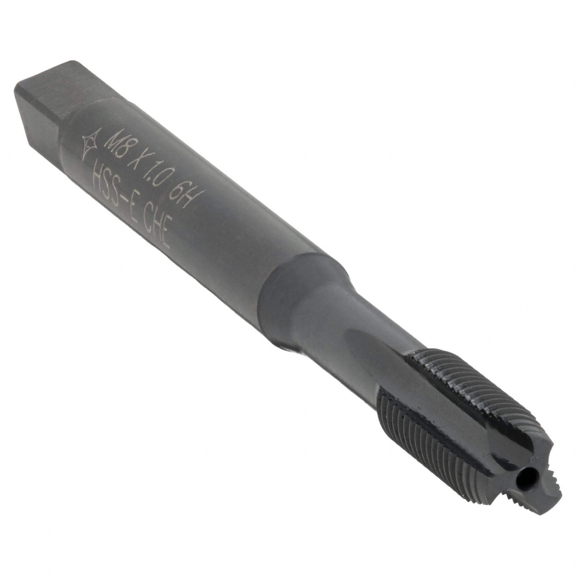 Spiral Point Tap: M8x1 Thread Size, 35.00 mm Thread Lg, 90.00 mm Overall Lg, Plug, 6H