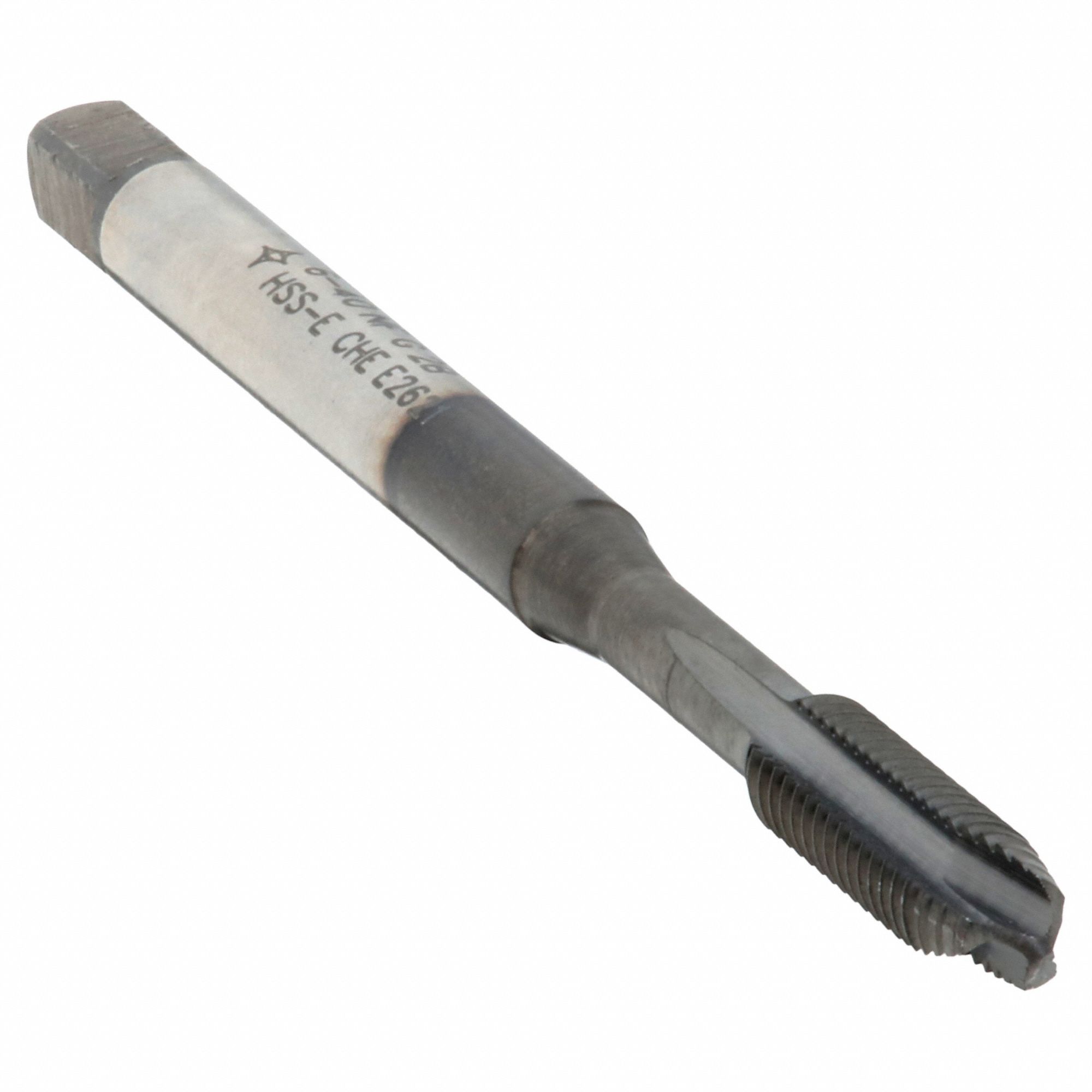 Spiral Point Tap: #6-40 Thread Size, 3/4 in Thread Lg, 2 3/16 in Overall Lg, Plug, 2B