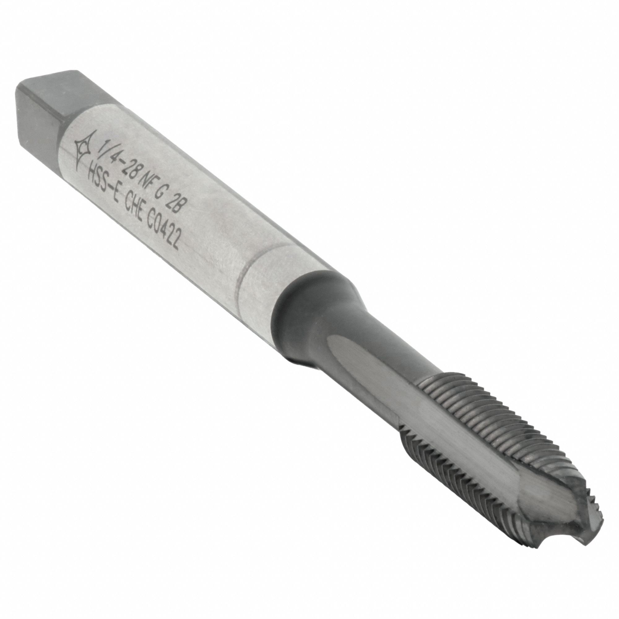 Spiral Point Tap: 1/4"-28 Thread Size, 1 1/4 in Thread Lg, 3 1/8 in Overall Lg, Plug, 2B