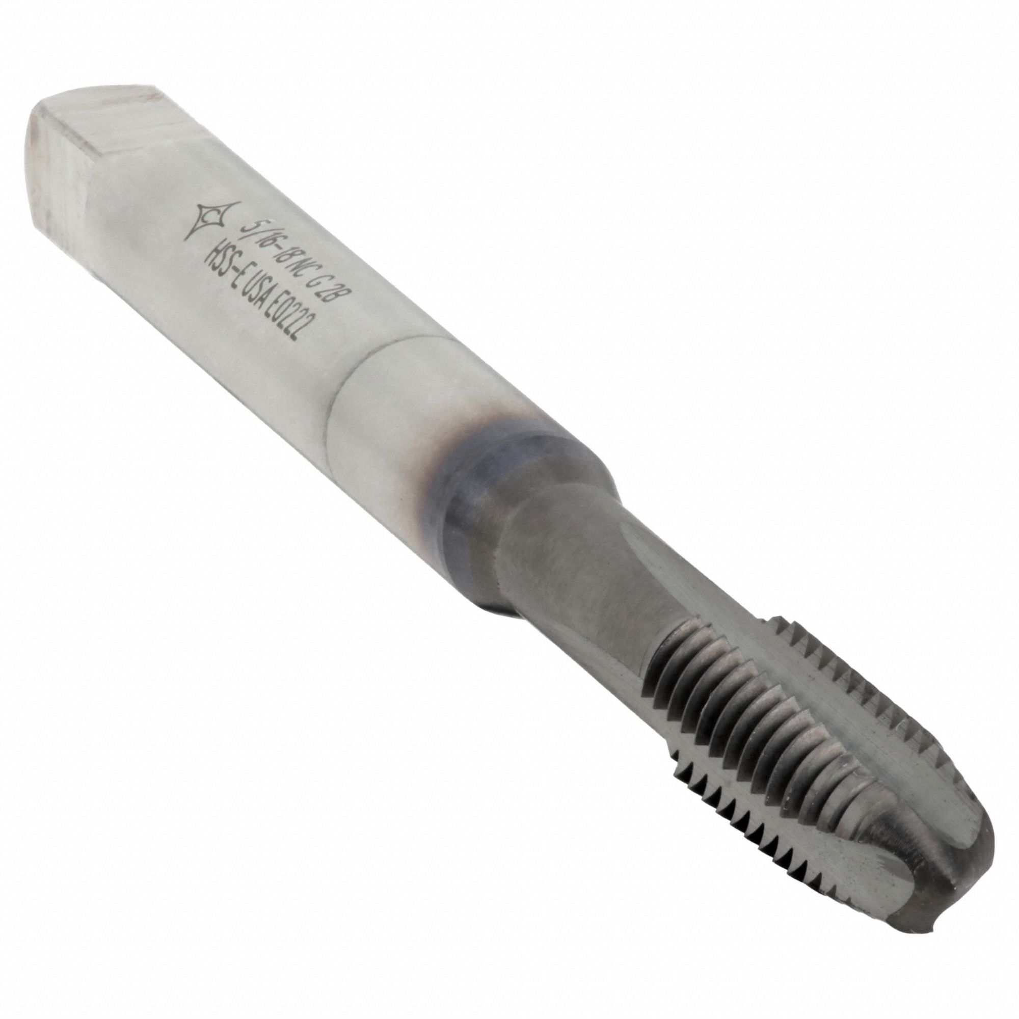 Spiral Point Tap: 5/16"-18 Thread Size, 1 3/8 in Thread Lg, 3 17/32 in Overall Lg, Plug