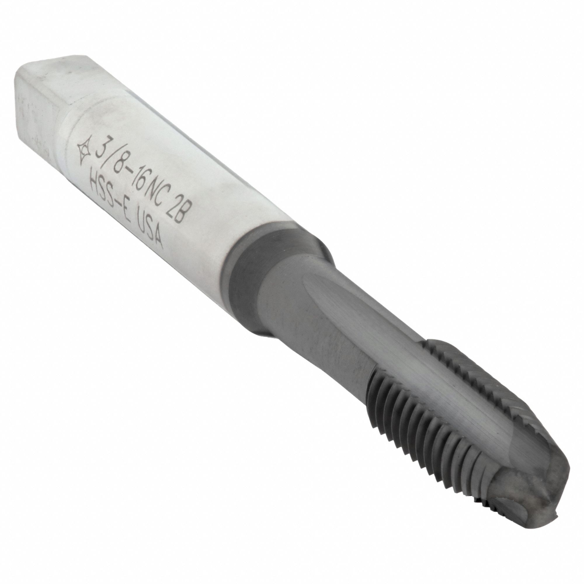 Spiral Point Tap: 3/8"-16 Thread Size, 1 11/16 in Thread Lg, 3 29/32 in Overall Lg, Plug