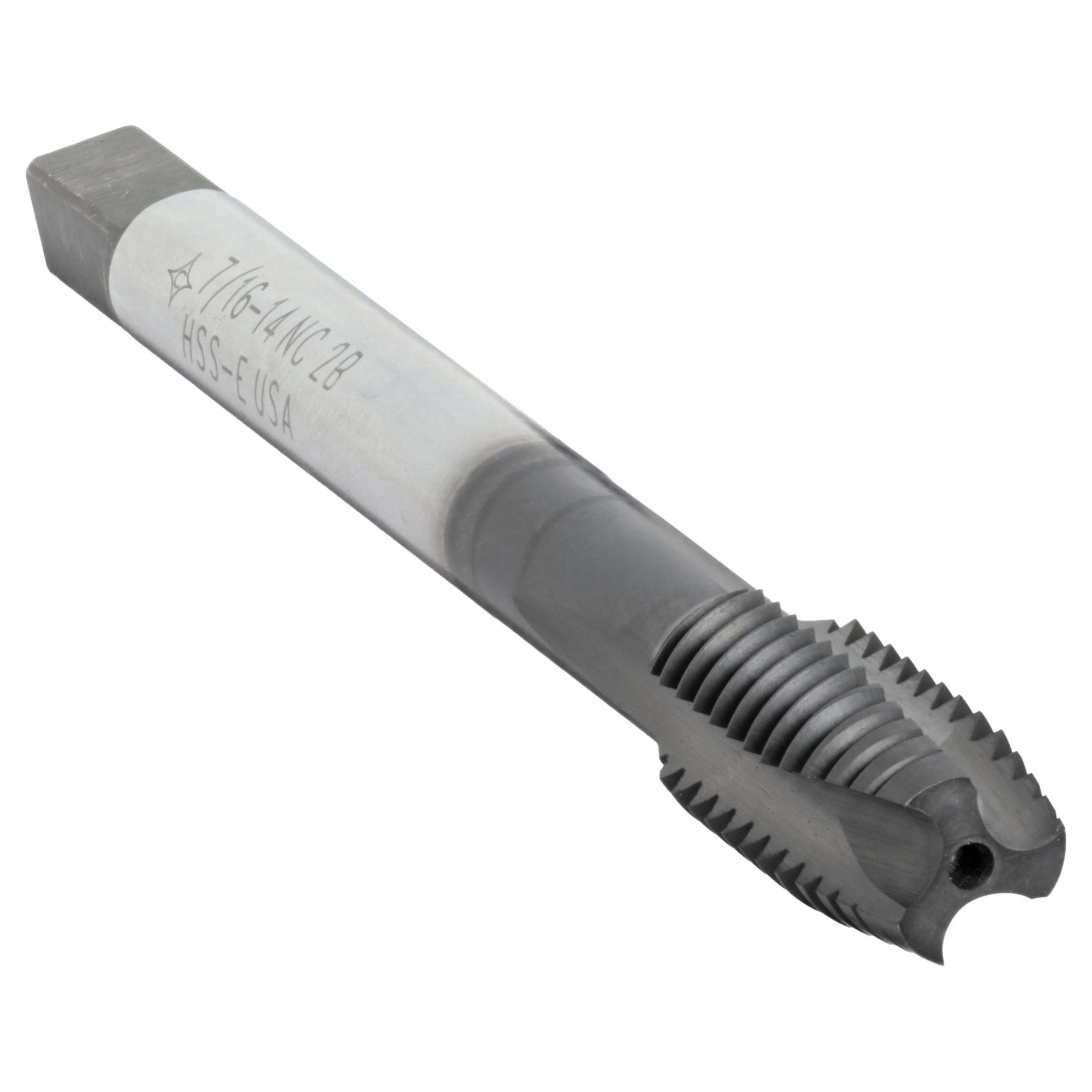 Spiral Point Tap: 7/16"-14 Thread Size, 1 9/16 in Thread Lg, 3 29/32 in Overall Lg, Plug