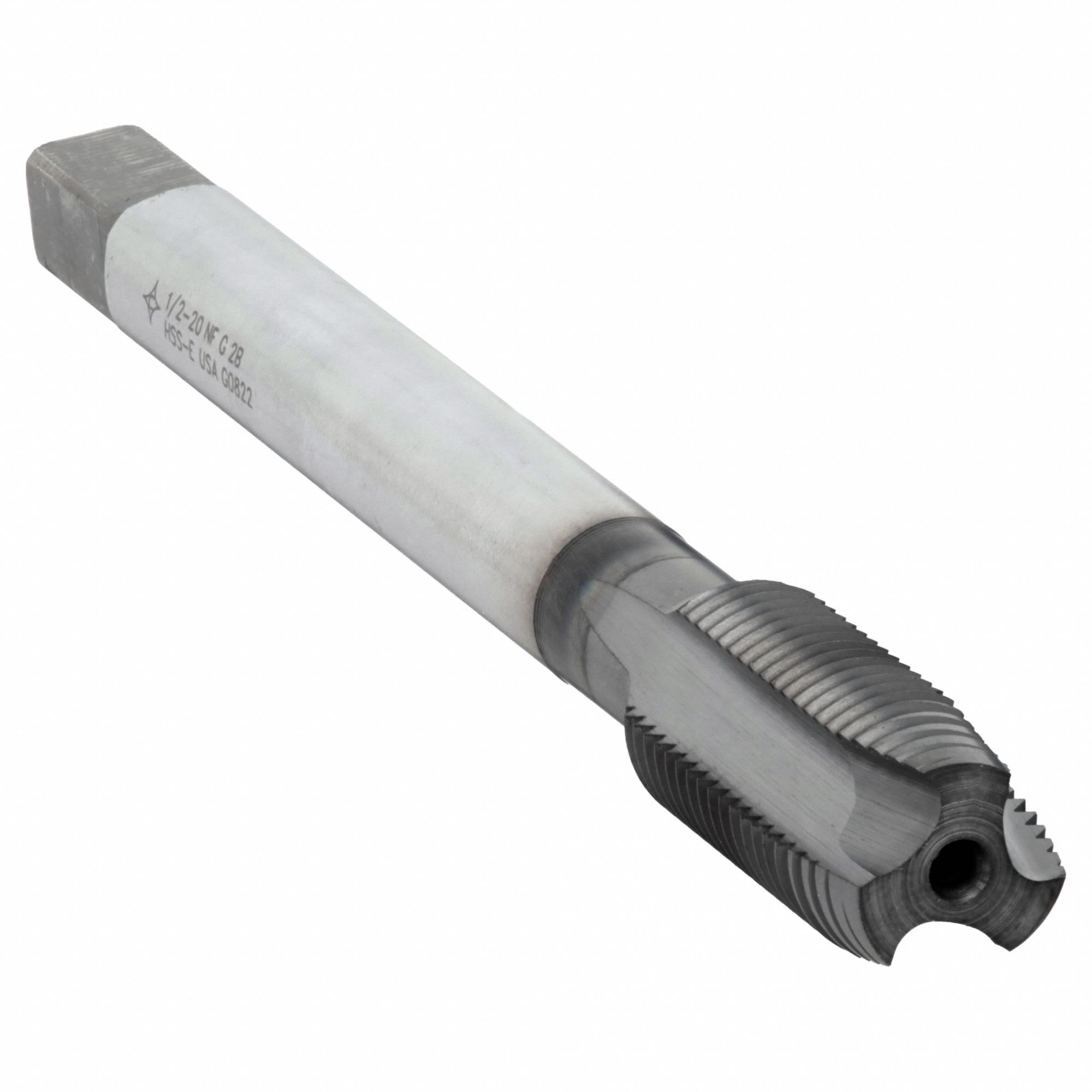 Spiral Point Tap: 1/2"-20 Thread Size, 1 1/2 in Thread Lg, 4 5/16 in Overall Lg, Plug, 2B