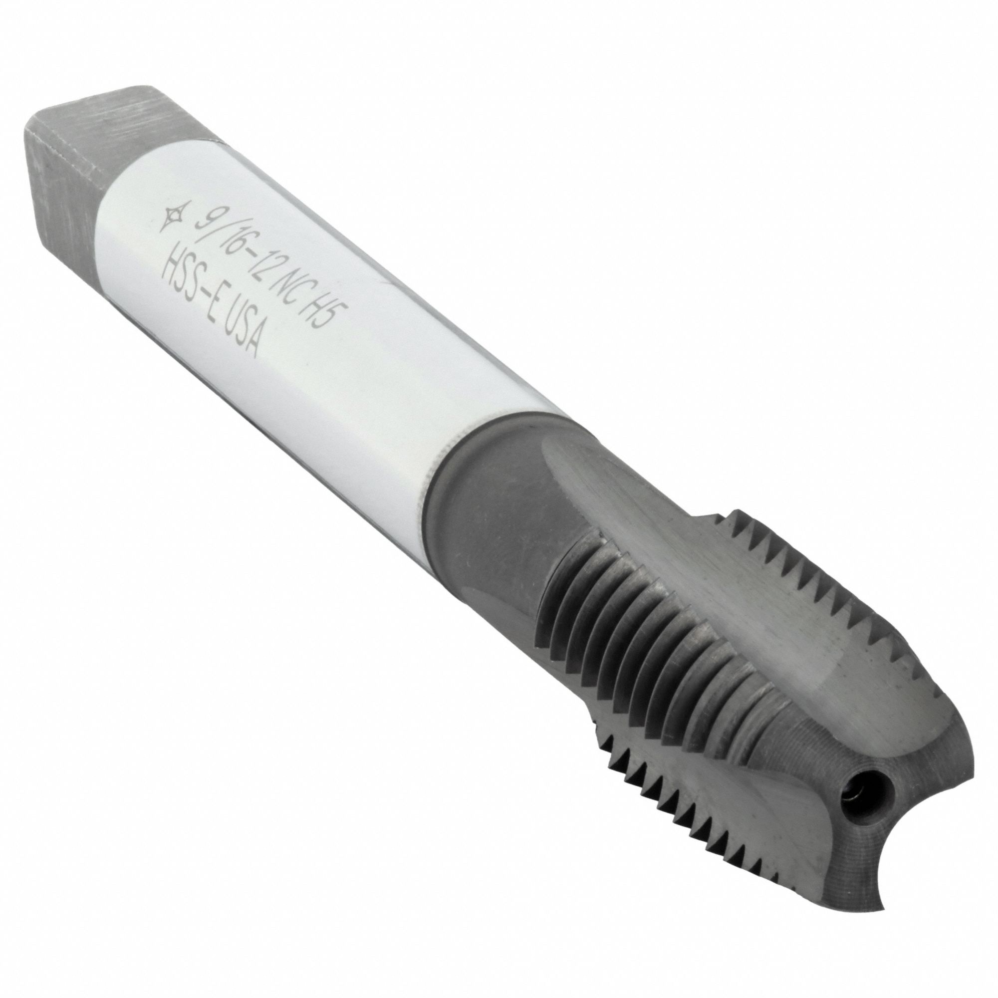 Spiral Point Tap: 9/16"-12 Thread Size, 1 3/4 in Thread Lg, 4 5/16 in Overall Lg, Plug, 2B