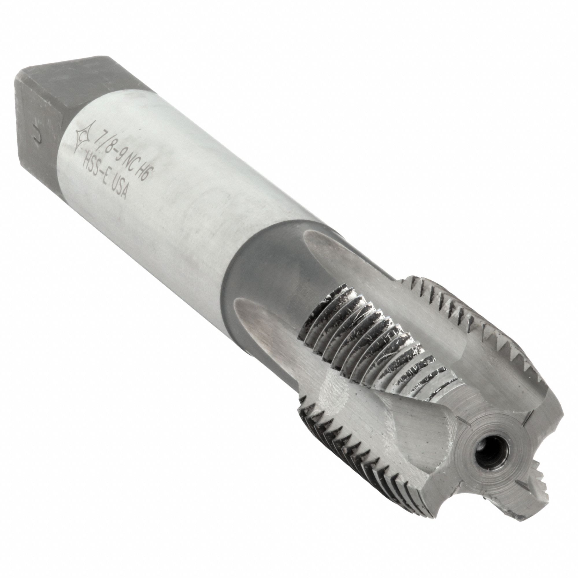 Spiral Point Tap: 7/8"-9 Thread Size, 2 5/16 in Thread Lg, 5 1/2 in Overall Lg, Plug, 2B